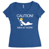 caution men at work Women's Triblend Scoop T-shirt
