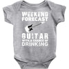 weekend forcast guitar with a chance of drinking Baby Onesie