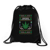 smoke weed ugly sweater Drawstring Bags