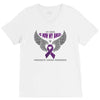 my hero is now my angel pancreatic cancer awareness V-Neck Tee