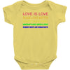 love is love, black lives matter, climate change is real, immigrants m Baby Bodysuit