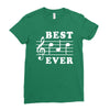 Best Dad Ever Funny Music Note Ladies Fitted T-Shirt