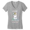look i've created a unicorn Women's V-Neck T-Shirt