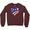 disstressed america flag heart Crewneck Sweatshirt
