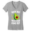 rock out with your guac out Women's V-Neck T-Shirt