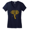 tribal print elephant geometric gold animals cool Women's V-Neck T-Shirt