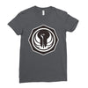 white and black Ladies Fitted T-Shirt