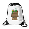 wake up Drawstring Bags
