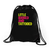 little boobed and tattoed Drawstring Bags