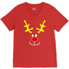 reindeer face novelty christmas V-Neck Tee