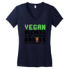 Vegan Because Plant Powered Badass Women's V-Neck T-Shirt