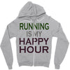 running is my happy hour Zipper Hoodie