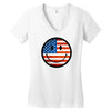 patriotic smiley face Women's V-Neck T-Shirt