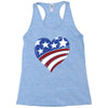 disstressed america flag heart Racerback Tank