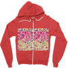 pink triangle print Zipper Hoodie