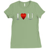 I love u heart Ladies Fitted T-Shirt