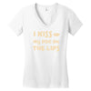 i kiss my dog on the lips Women's V-Neck T-Shirt