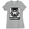 bull dog disobey Ladies Fitted T-Shirt