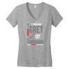 I Wear Grey For My Husband (Brain Cancer Awareness) Women's V-Neck T-Shirt
