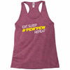 eat, sleep, pewpew, repeat Racerback Tank