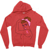 breast cancer girl power Zipper Hoodie