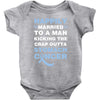 happily married to a man kicking the crap outta stomach cancer Baby Bodysuit