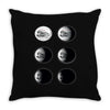 the phases of the moon of laika dog Throw Pillow