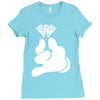 cartoon hands holding diamond Ladies Fitted T-Shirt