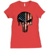 skull us flag Ladies Fitted T-Shirt