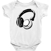 headphones black humor Baby Onesie