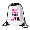 Women's March Hear Our Voice Drawstring Bags