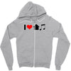 i love house music t shirt edm club wear rave electro party progressiv Zipper Hoodie
