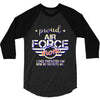 military, women's proud air force mom of her military son u 3/4 Sleeve Shirt