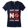 say no to civil war Women's V-Neck T-Shirt