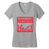 warning if zombies chase us i'm tripping you Women's V-Neck T-Shirt