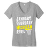 January February Michigan April - March Madness Basketball Women's V-Neck T-Shirt