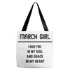 March Girl Tote Bags