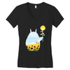 totoro sunflower Women's V-Neck T-Shirt