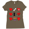 ls lesbian full heart Ladies Fitted T-Shirt