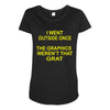 i went outside once Maternity Scoop Neck T-shirt
