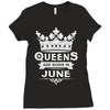 Queens Are Born In June Ladies Fitted T-Shirt