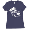 camper van surf split retro Ladies Fitted T-Shirt