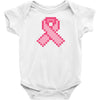 Pixeled Pink Ribbon Baby Onesie