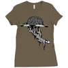 zombie eating brains Ladies Fitted T-Shirt