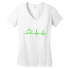 morning coffee heatbeat ekg Women's V-Neck T-Shirt