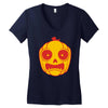 frightened jack o lantern Women's V-Neck T-Shirt
