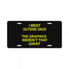i went outside once License Plate