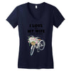 i love when my wife lets me buy another bike Women's V-Neck T-Shirt