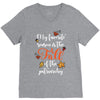 my favorite season is the fall of the patriarchy V-Neck Tee