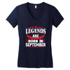 Legends Are Born In September Women's V-Neck T-Shirt